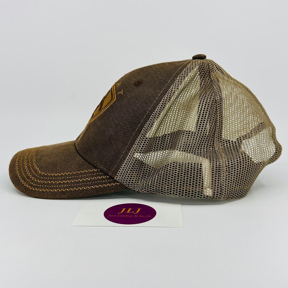 Ariat Brown Oilskin Structured Cap Adjustable Mes… - image 3